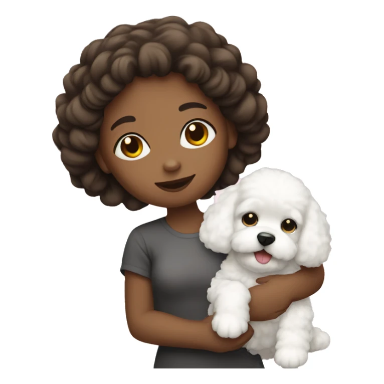 Girl with bichon in hands sticker
