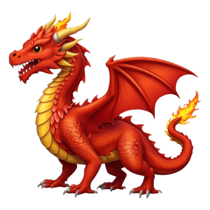 a red wales dragon with breathing fire sticker