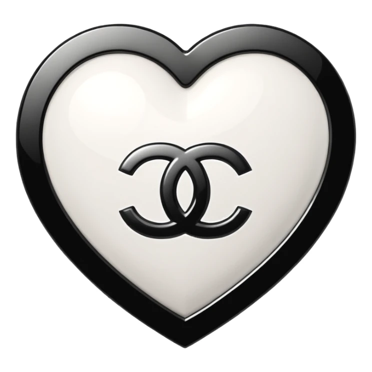 Chanel sport logo white heart 3d sticker