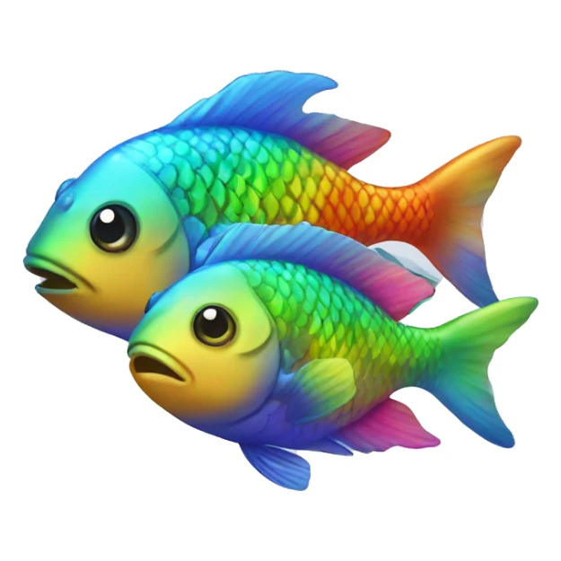 Pair of rainbow fish  sticker