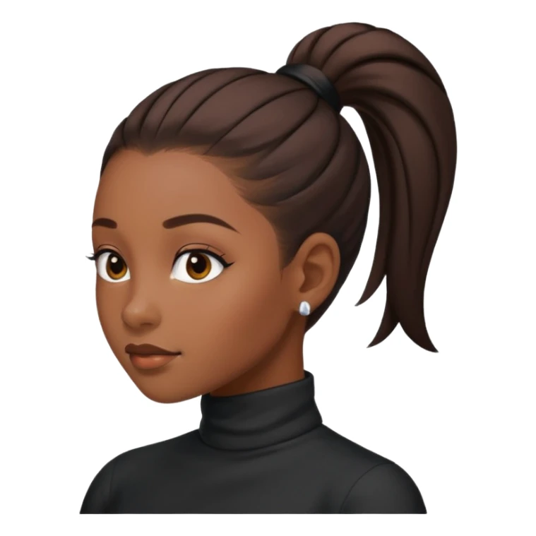 black girl with slick back ponytail  sticker