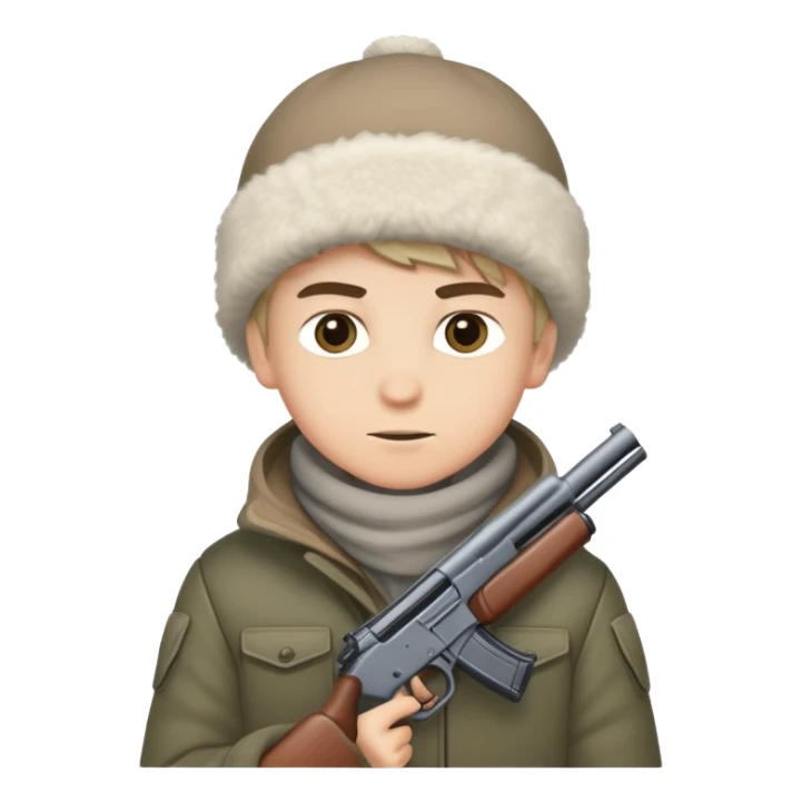boys with guns in winter sticker