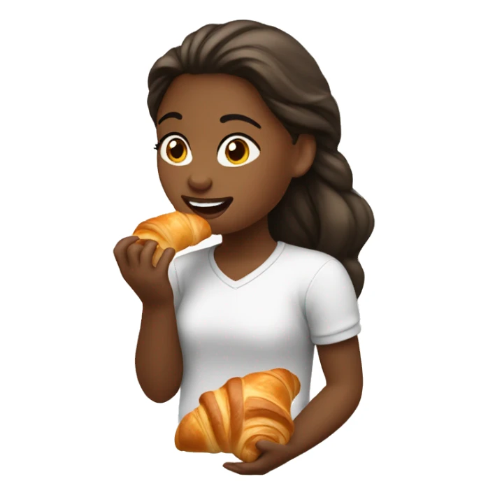 girl eating croissants  sticker