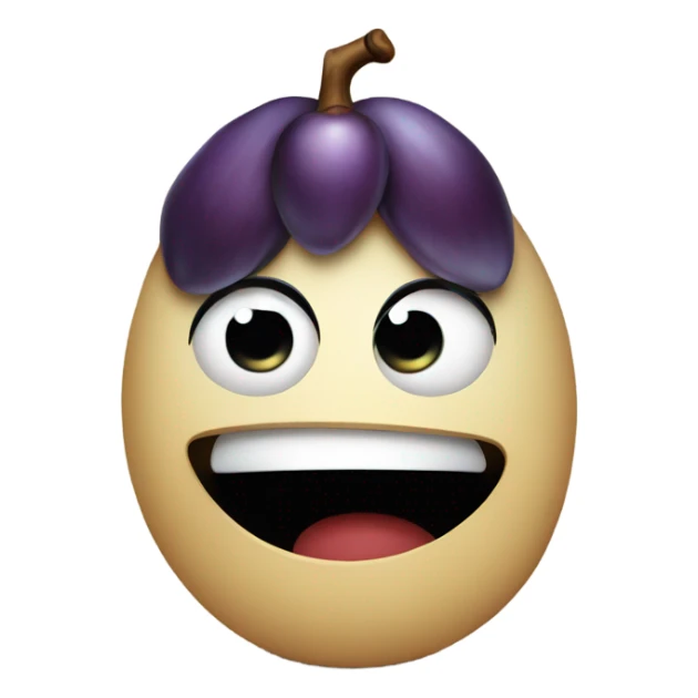 plum fruit with human sad emotion sticker