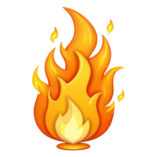 fire streak emoji playful flame with motion effect sticker