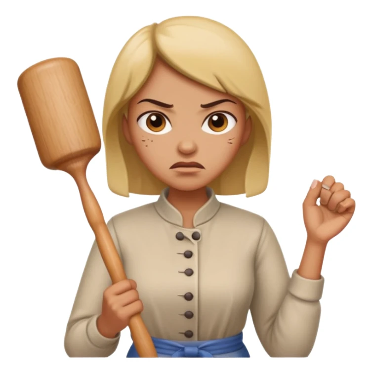 rolling pin in angry women sticker