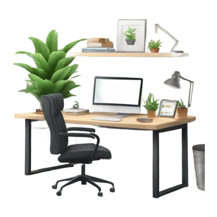 modern-minimalistic-decorated-home-office-front view sticker