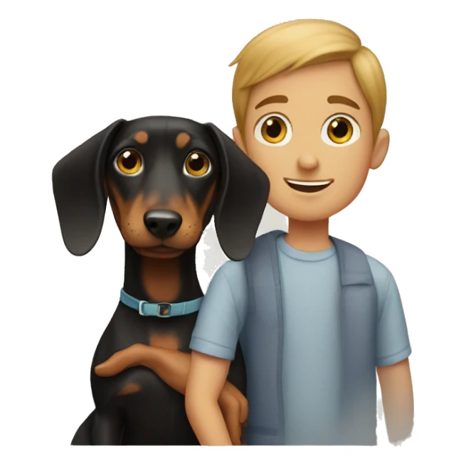Girl and boy with dachshund sticker