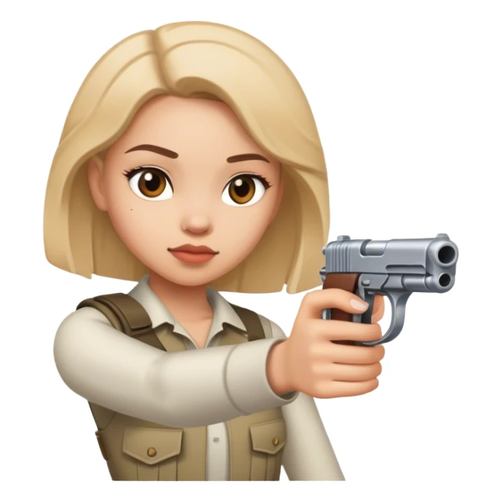 Girl with gun sticker