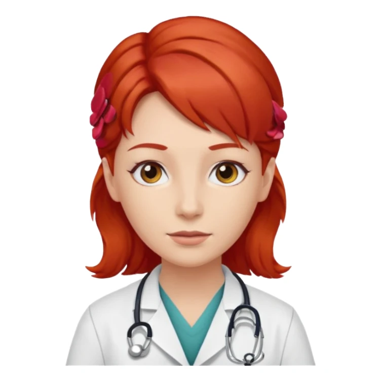 doctor with redhairclips  sticker
