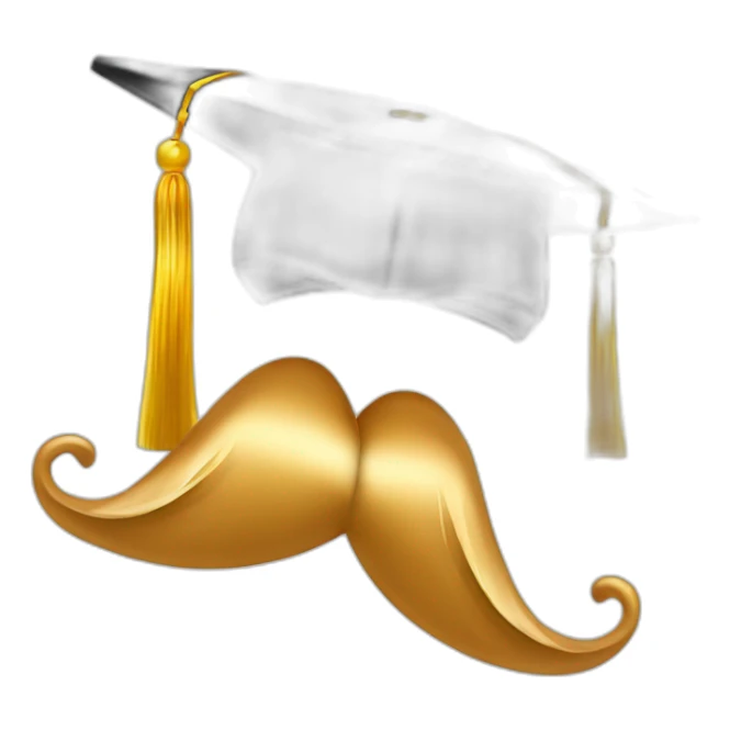 tan guy mustache with graduation cap with gold tassel sticker