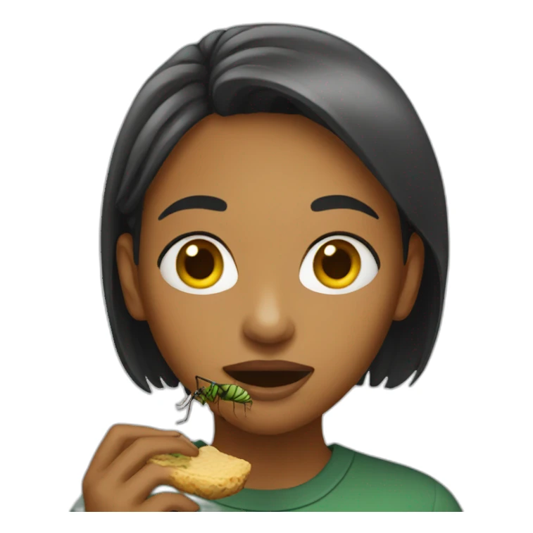 Women-eating-insect sticker