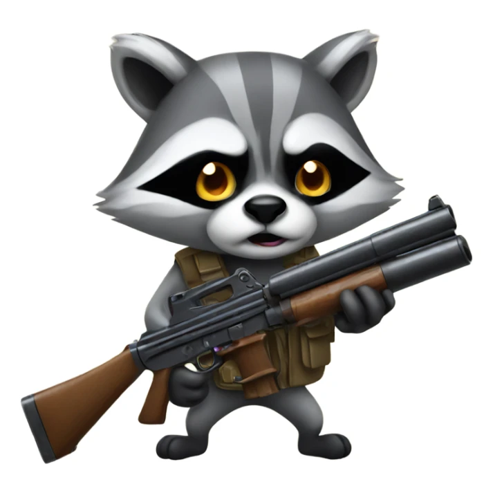 Raccoon with gun sticker