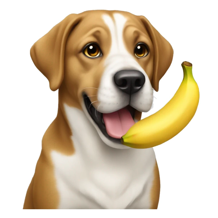 Dog eating banana sticker