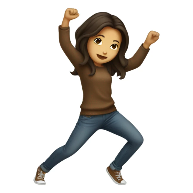 brunette girl dabbing sticker