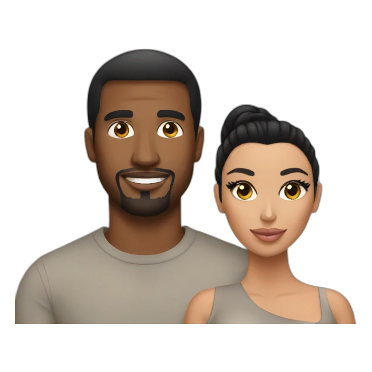 Kim Kardashian with her husband  sticker