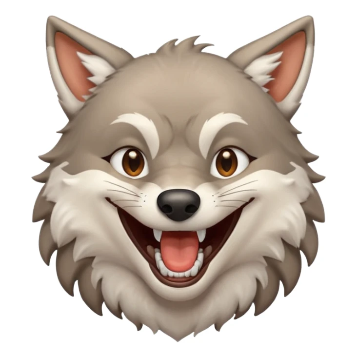a wolf crying of laugh sticker