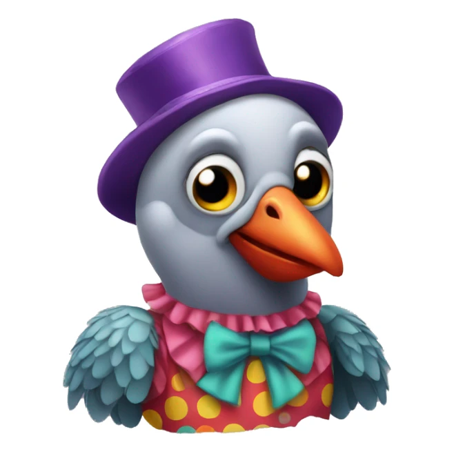 pigeon in silly clown costume sticker