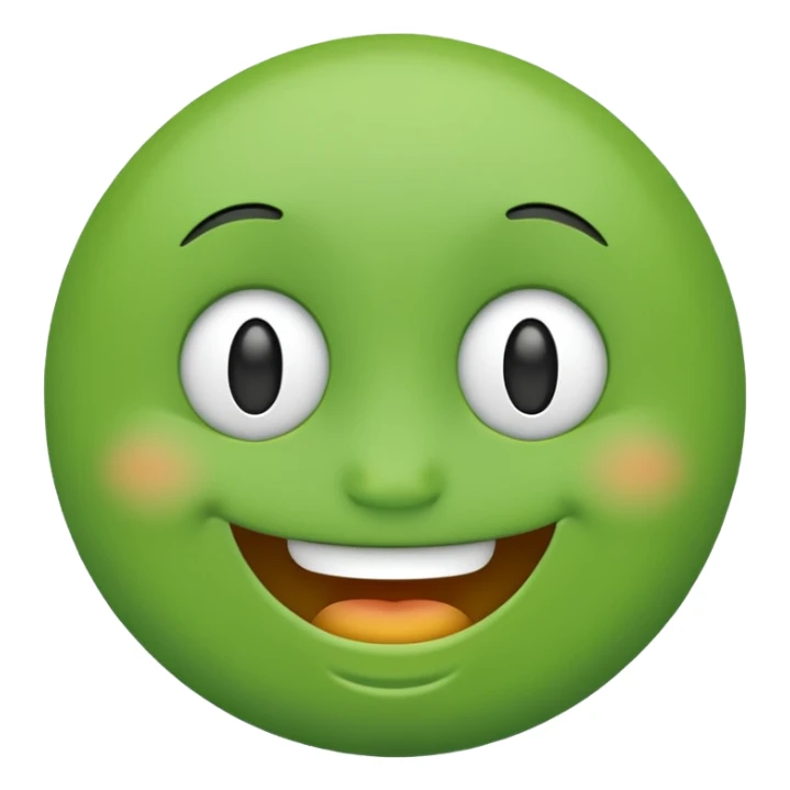 happy face emoji  Green colored sticker