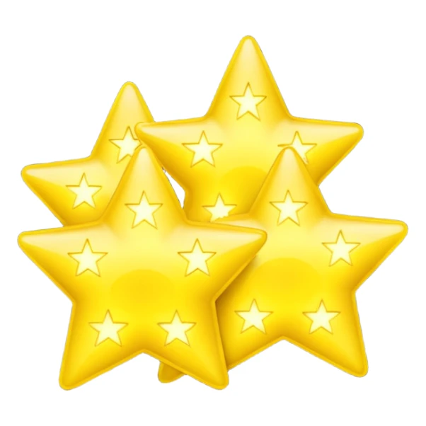  3 Yellow stars 3d sticker