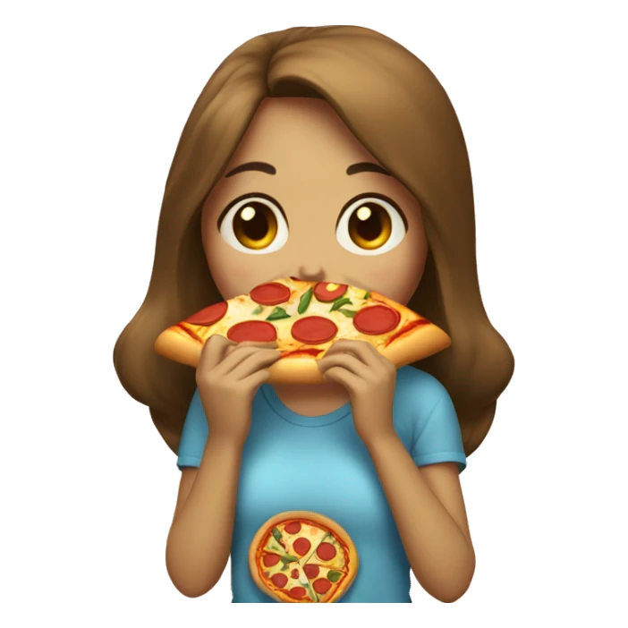 A girl eating a pizza  sticker