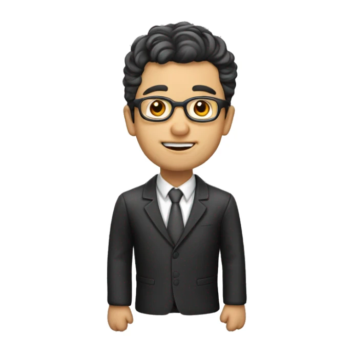 profesor joven moreno de pelo y blanco de piel  sticker