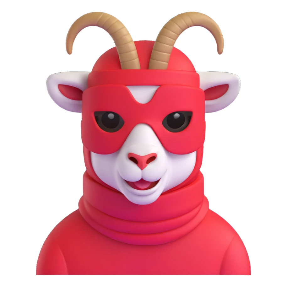goat with a red ski mask sticker
