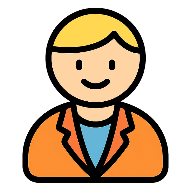 colored icon of a client or customer, simple and modern sticker
