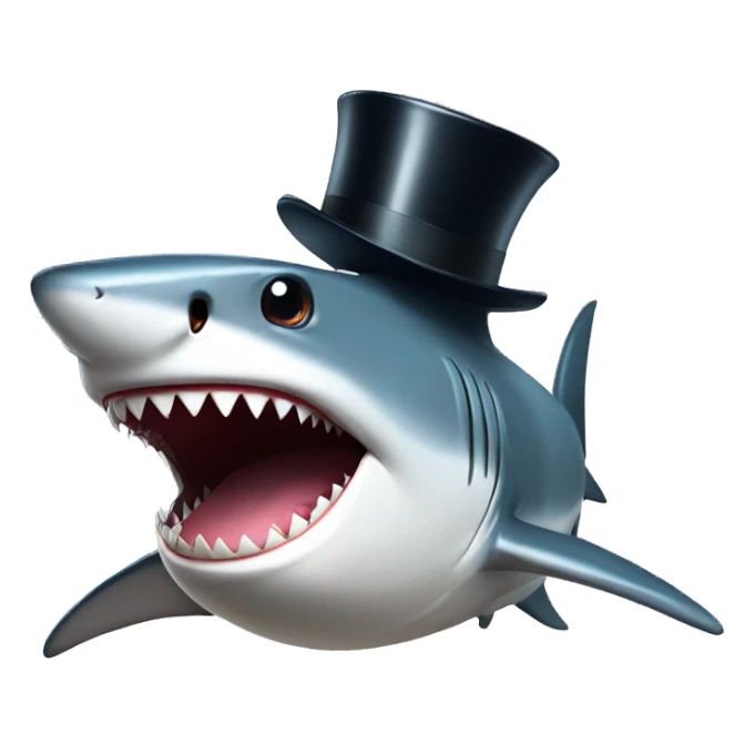 Shark with a top hat sticker