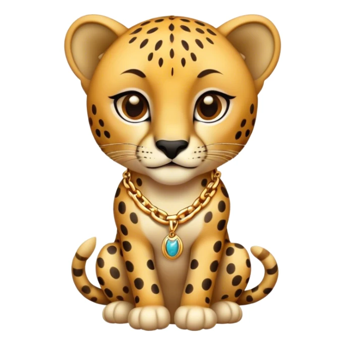 Cheetah wearing a gold chain sticker