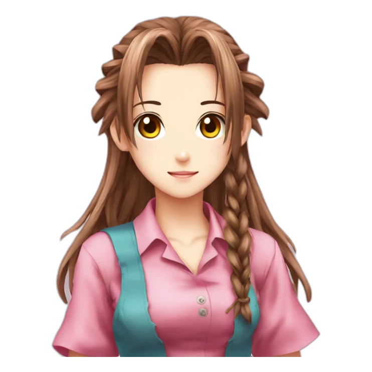 Aerith tied style manga color sticker