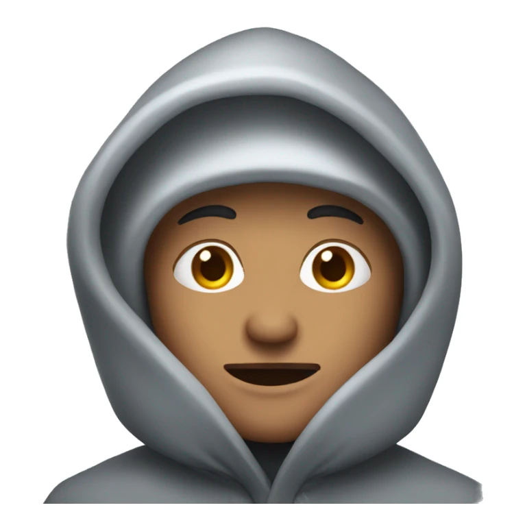 man in a hood covered with snow sticker