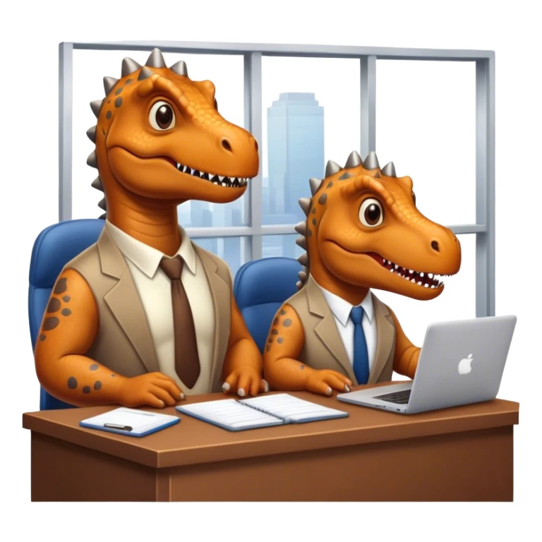 old dinosaurs working in an office sticker
