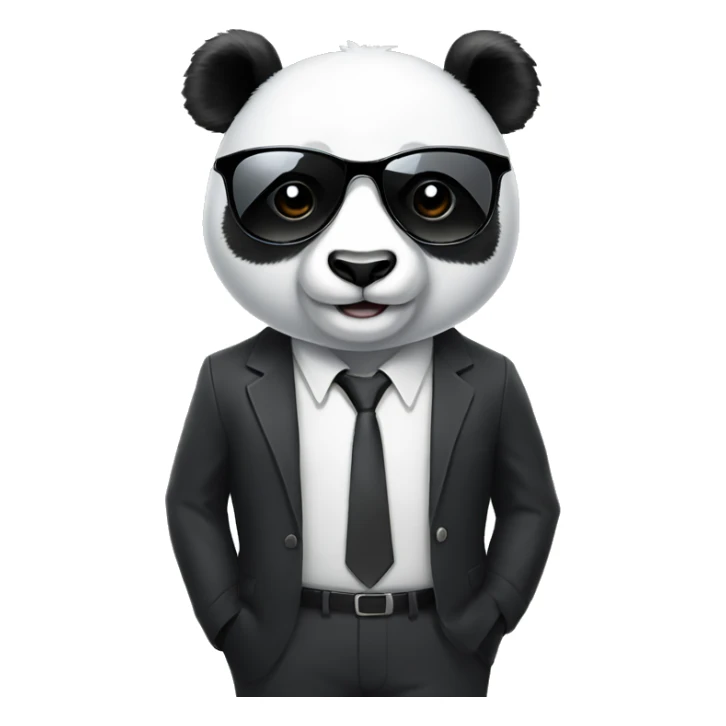 Panda wearing suit and sun glasses sticker