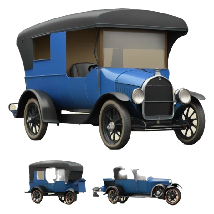 hot rod caravan 1924 with trailer blue  sticker