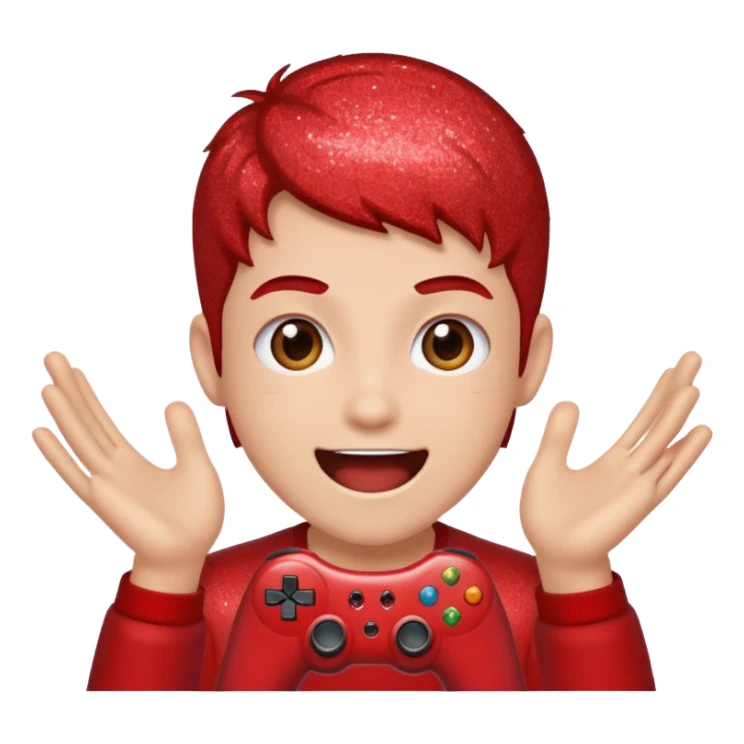 red glitter gamer sticker