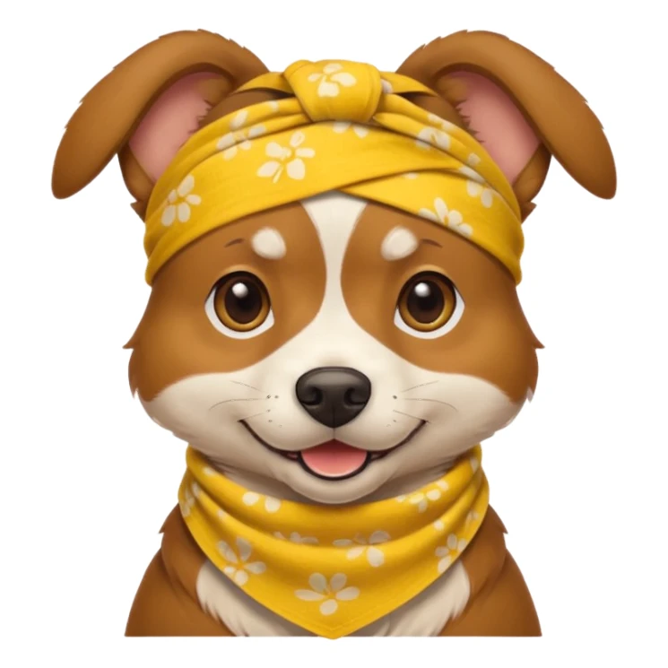 Dog with yellow Bandannas sticker