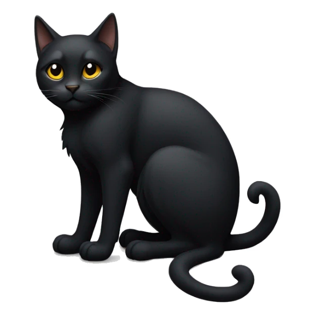Muscular black cat sitting on the ground sticker