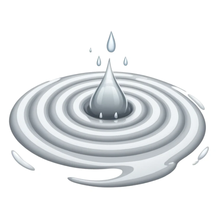 a puddle of white and grey liquid sticker