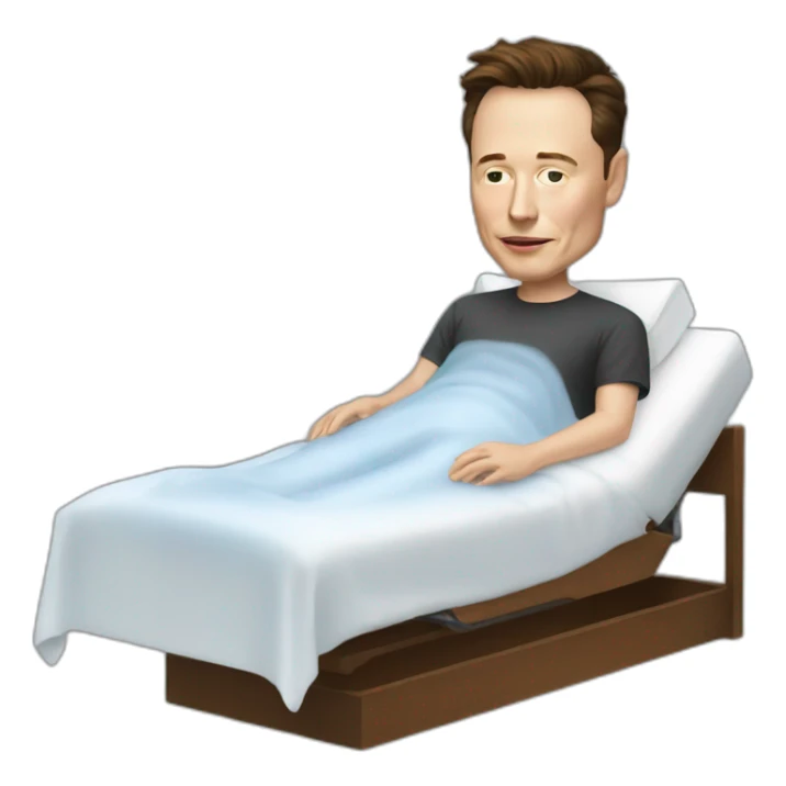 elon musk in his deathbed sticker