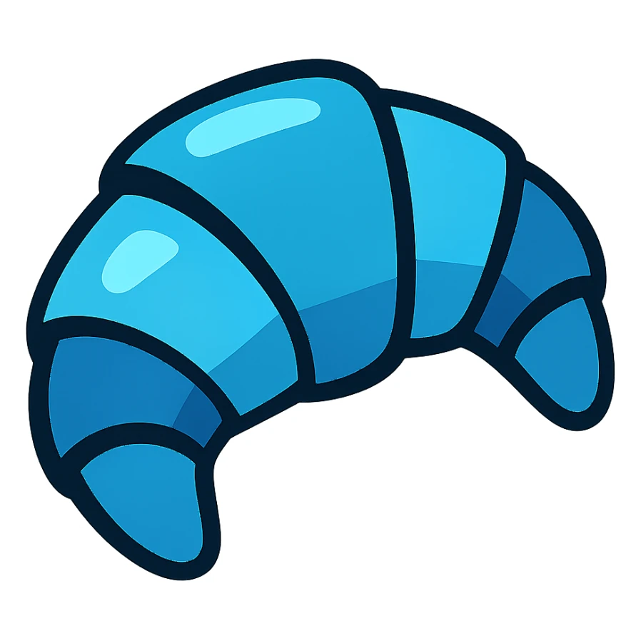 blue Danish croissant sticker