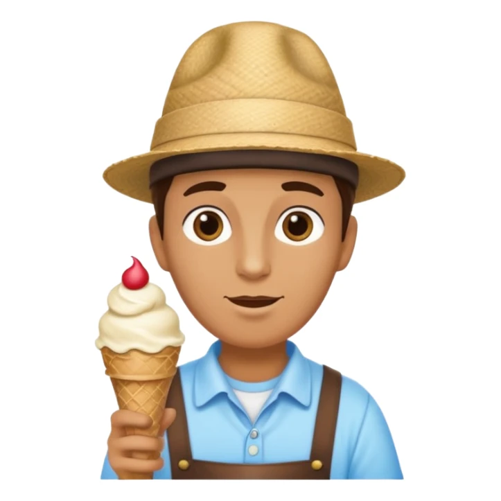 hat wearing ice cream vendor sticker
