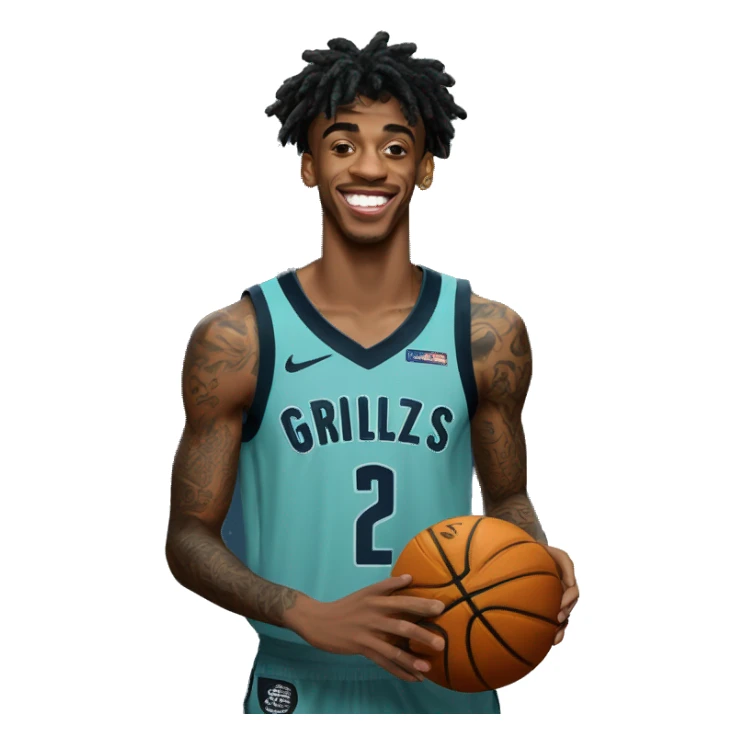 ja morant witha grizzlies jersey sticker