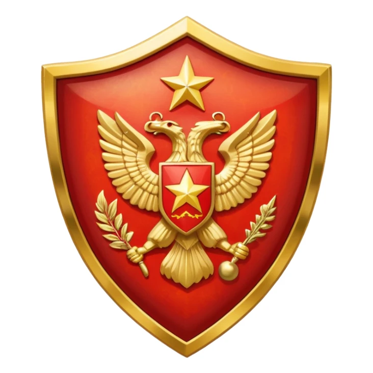 a shiny shield with the USSR flag inside sticker