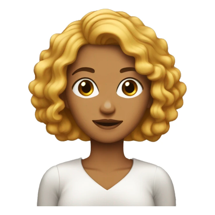 mulher cabelo caramelo cacheado sticker