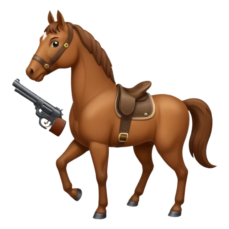 horse with a gun sticker