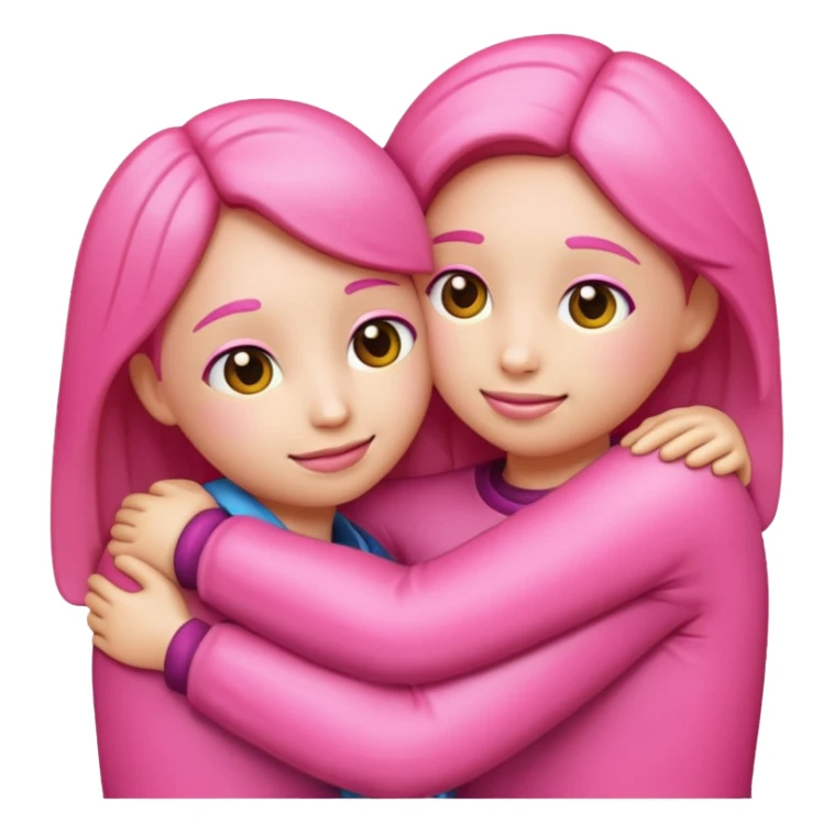 emoji like ios 18 hugging pink sticker