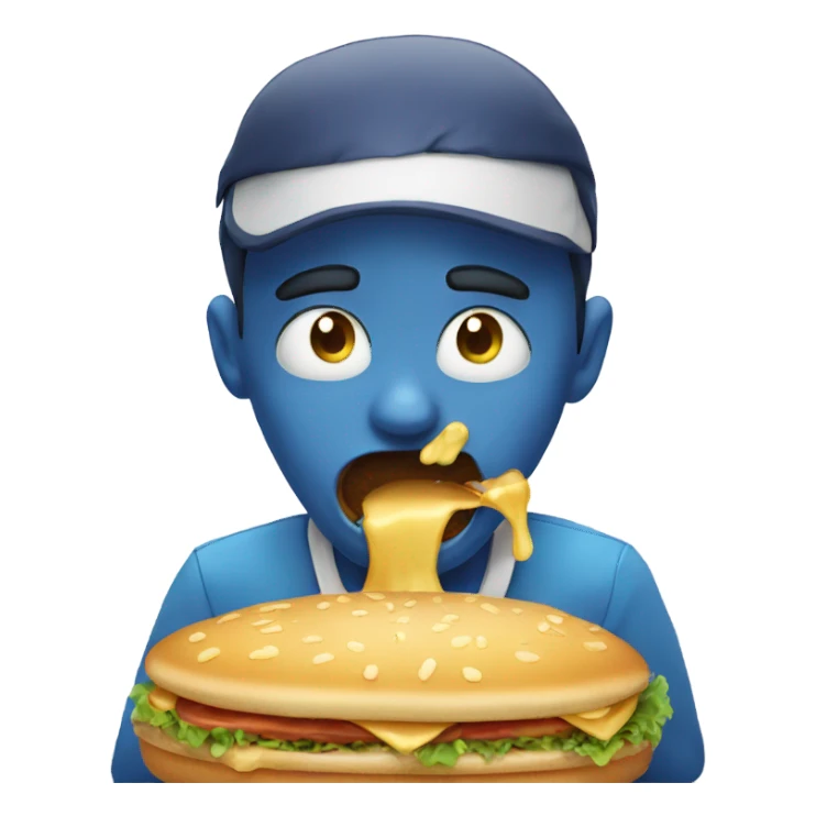 Emoji choking on food sticker