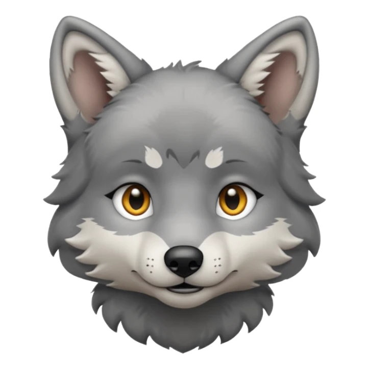 Wolf pup with soft fur and alert ears, half body sticker