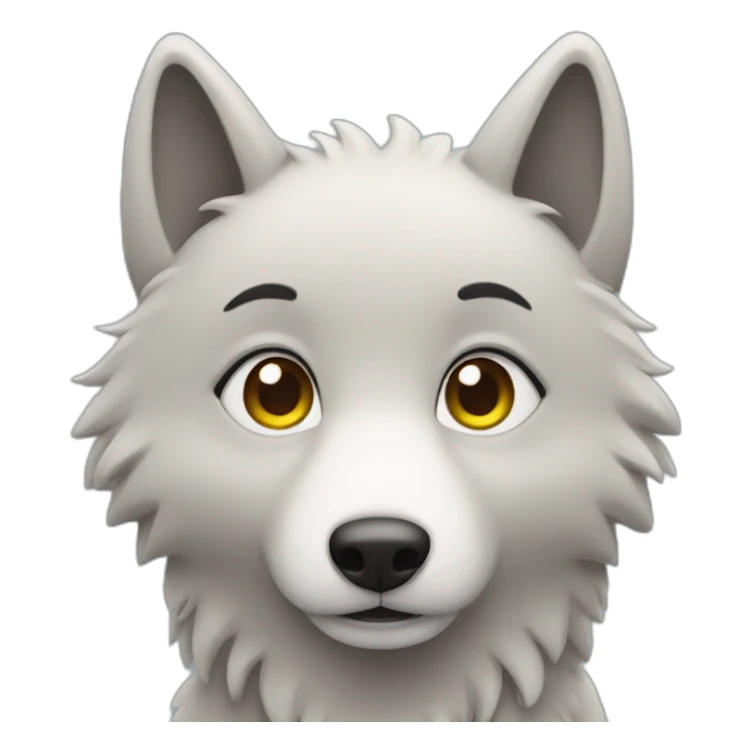Un loup kawaii sticker
